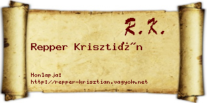 Repper Krisztián névjegykártya